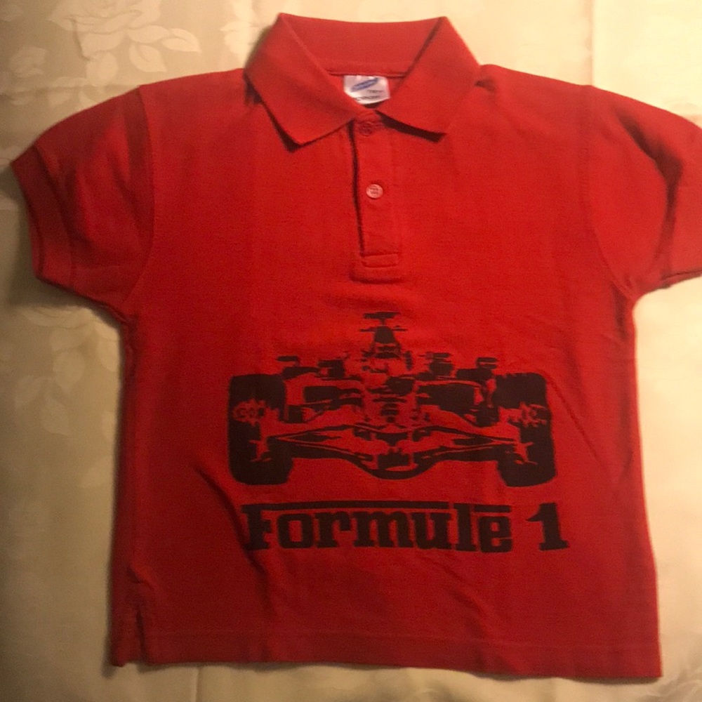 JHK red polo for boys, size 7/8yr.
